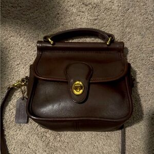 VINTAGE TOP HANDLE COACH Brown Leather bag